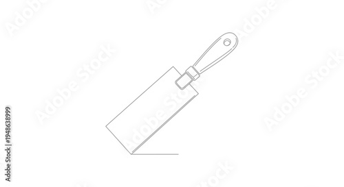 Handheld Scraper Tool, Spatula, Putty Knife, Construction, Renovation, DIY, Line Art