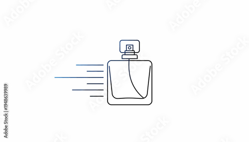 Fast Delivery Perfume Bottle Icon with Speed Lines