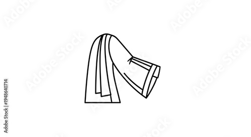 Fashion illustration of a bell sleeve with pleats, line art sketch