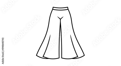 Fashion Illustration: Wide Leg Palazzo Pants Outline Drawing