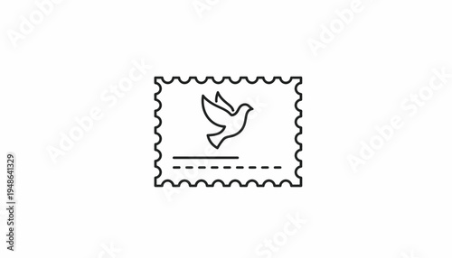 Dove Stamp Icon: Peace, Hope, and Communication Symbol