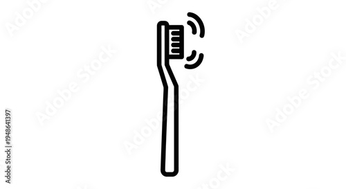Electric Toothbrush Icon, Vibrating Bristles, Dental Care, Oral Hygiene, Clean Teeth