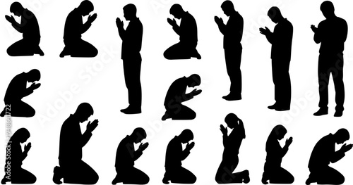 Praying Silhouette Vector
