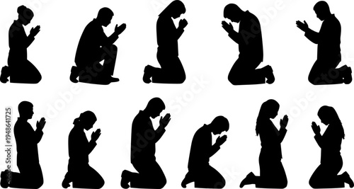Praying Silhouette Vector
