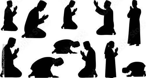 Praying Silhouette Vector
