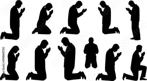 Praying Silhouette Vector
