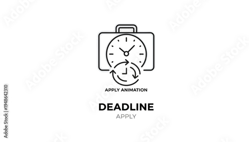 Deadline Apply Animation Icon: Business Time Management, Urgency, and Task Completion Concept