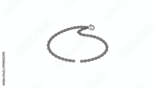 Delicate Silver Chain Bracelet with Clasp, Isolated on White Background