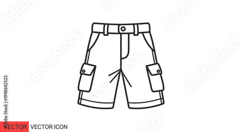 Cargo Shorts Icon Vector Illustration