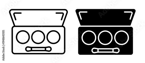 Palette with eyelash shadows icons pack. vector illustrations designs