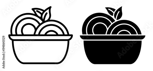 Pasta icons pack. vector illustrations designs