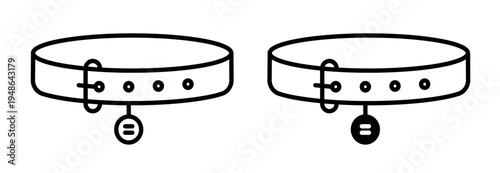 Pet collar icons pack. vector illustrations designs