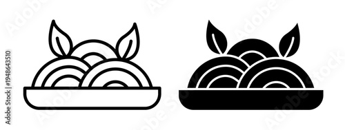 Spaghetti pasta icons pack. vector illustrations designs