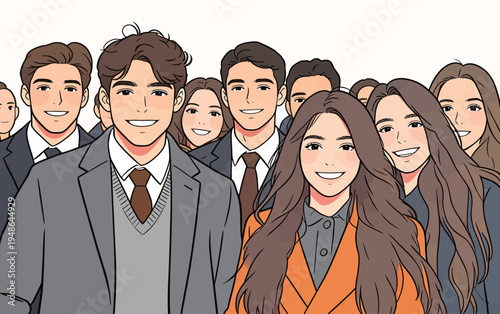 Group of smiling young adults gathered together in a casual setting at a conference or event