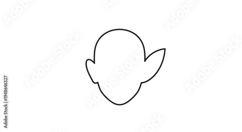 Minimalist Ghost Outline Icon, Simple Spooky Character Silhouette