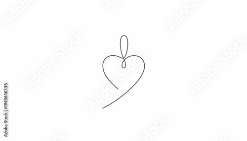Minimalist Heart Line Art Drawing, Single Continuous Line, Love Symbol