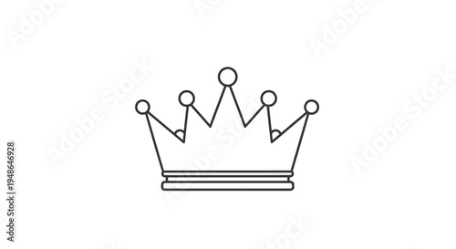 Minimalist Crown Icon, Royal Symbol, Elegant Line Art, Royalty and Power Concept