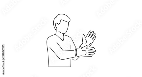 Man Putting On Protective Gloves, Safety Gear, Hand Protection, Cleanliness Concept