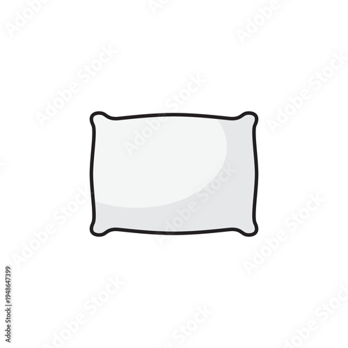 Pillow Thin Line Icon – Sleeping Head Symbol Isolated on White Background Vector Illustration