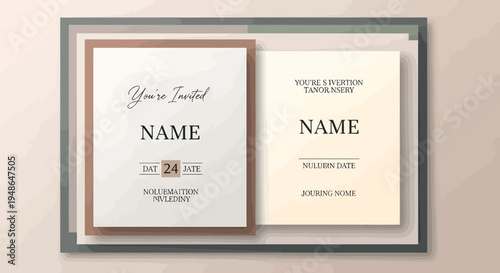 Elegant Invitation Cards Displayed in a Modern Frame.