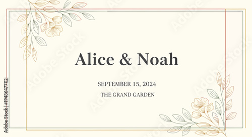 Elegant Wedding Invitation for Alice and Noah.