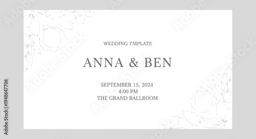 Elegant Wedding Invitation for Anna and Ben.