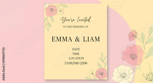 Elegant Wedding Invitation for Emma and Liam 3.