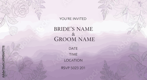 Elegant Wedding Invitation with Bride and Groom Names.