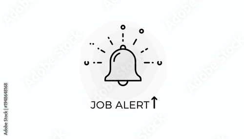Job Alert Notification Bell Icon with Up Arrow Symbol