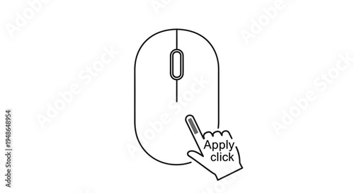 Hand Clicking Computer Mouse Button - Apply Click Concept Icon