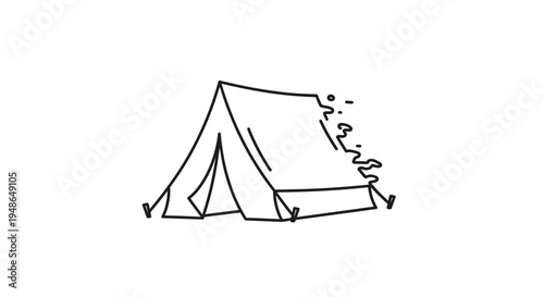 Hand Drawn Tent Illustration - Camping Adventure Icon