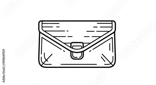 Handbag Clutch Envelope Style Icon Outline Vector