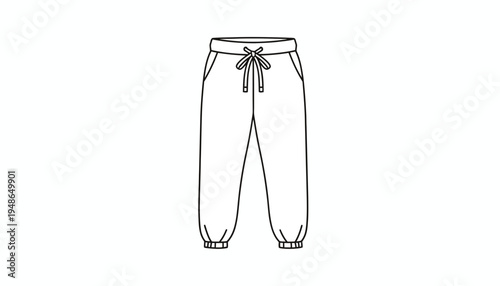 Fashionable Jogger Pants Vector Illustration - Casual Wear Design