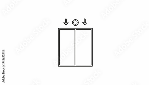 Elevator Door Icon with Up and Down Arrows and Circle