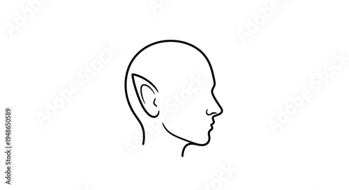 Elf Ear Profile Silhouette