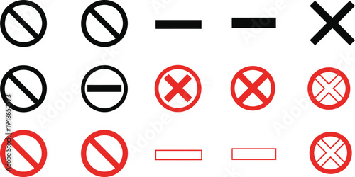 Prohibited symbols and warning signs