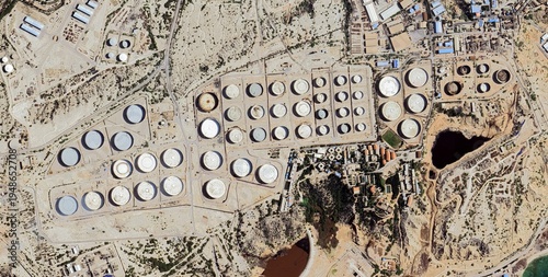 Aerial View of Kharg Island Oil Terminal, Iran
