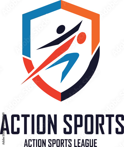 Action Sports League Modern Logo Design Vector Illustration Badge Emblem