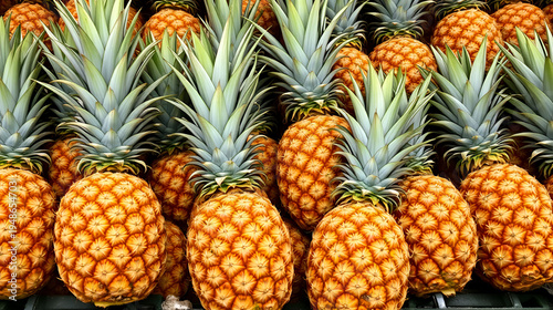 Many fresh pineapples , full frame