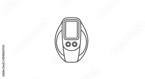 Digital Body Fat Scale Icon Line Art: Health, Fitness, Measurement, Technology