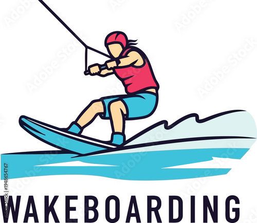 Wakeboarding Illustration Vector Art for Sports and Adventure Branding
