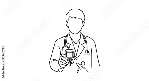 Doctor holding glucose meter, diabetes test, medical checkup, healthcare concept