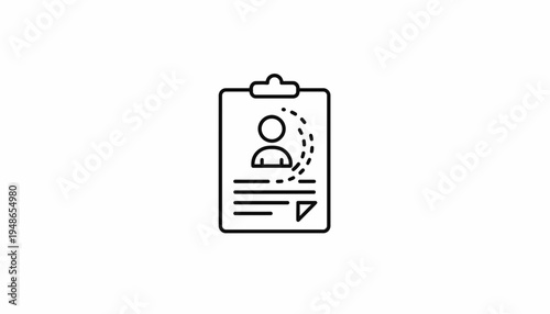 Clipboard with ID Card and Profile Icon, Identity Verification Concept