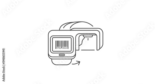 Barcode Scanner Device Icon Vector Illustration, Technology and Retail Concept