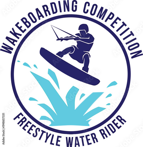 Wakeboarding Freestyle Competition Logo Design for Water Sports Events