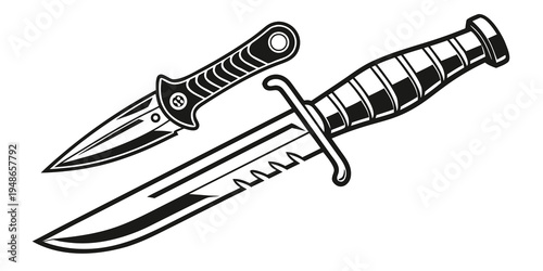 two daggers with intricate handles Vector