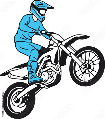 Professional Motocross Rider Performing Mid Air Trick on Dirt Bike