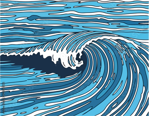 Dynamic Ocean Wave Breaking Near Shoreline with Turbulent Water Texture