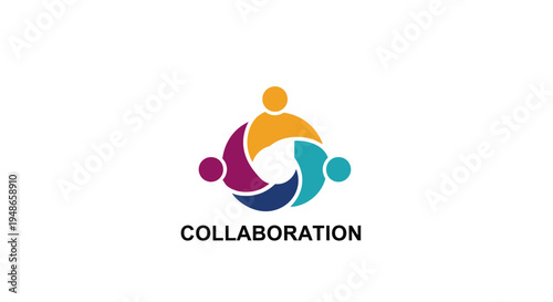 Collaboration Logo with Colorful Shapes.