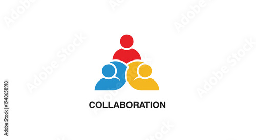 Collaboration Logo with Three Colored People.